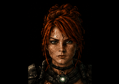Pixel HUD portrait.