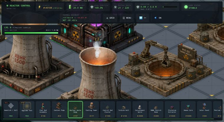 Reactor 4 build interface screenshot.